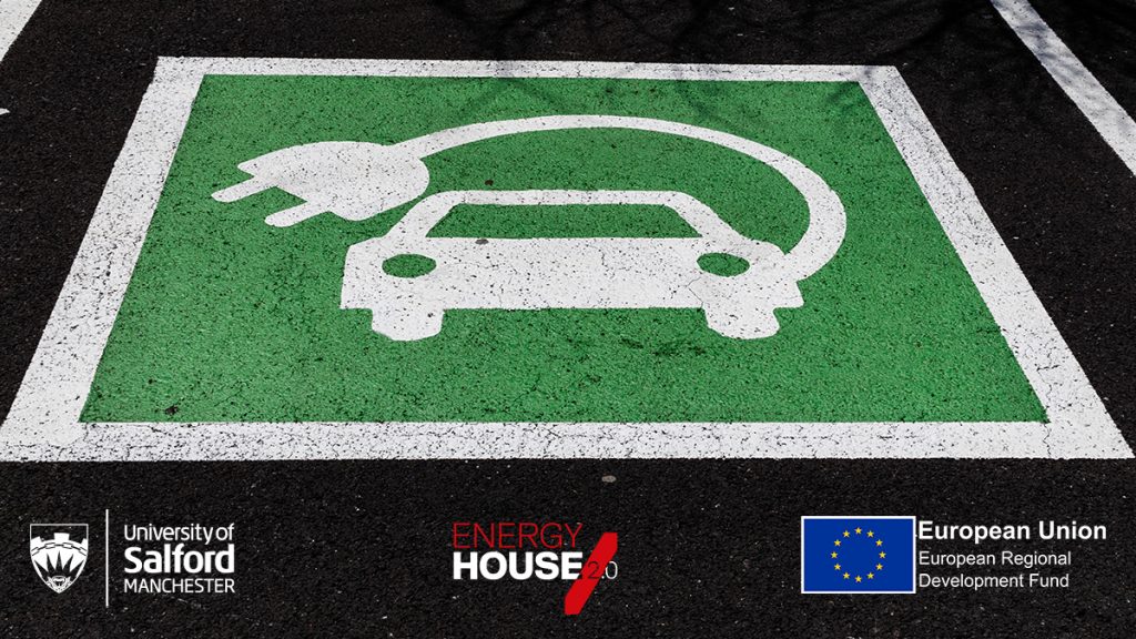 Image of EV car parking space, for the Energy House 2.0 EV workshop, Sep 2021