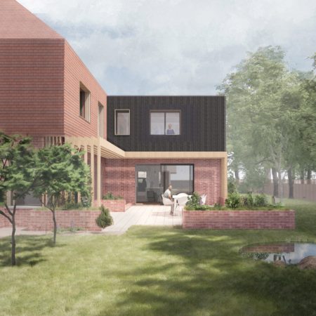 Render of the exterior to a modern house