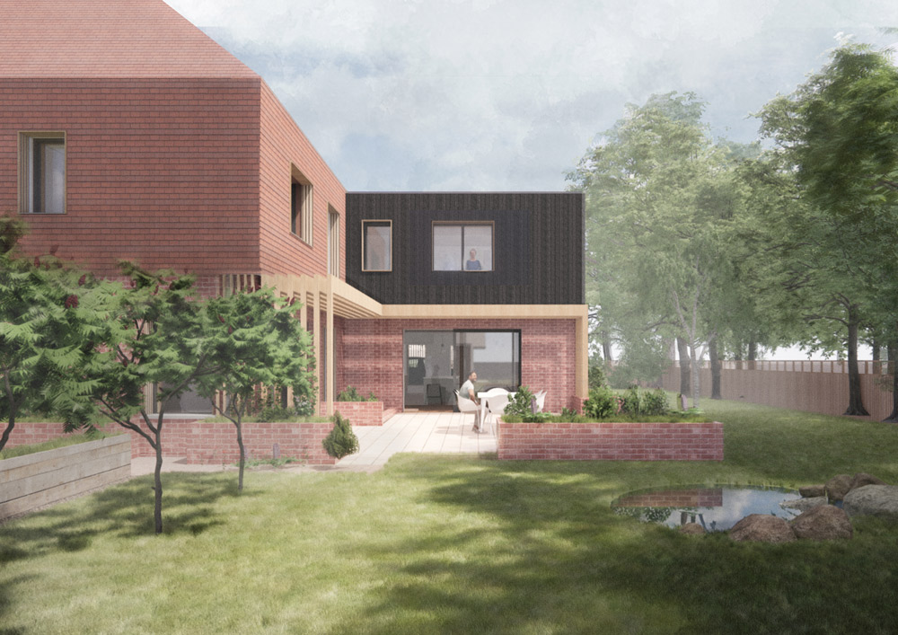 Render of the exterior to a modern house