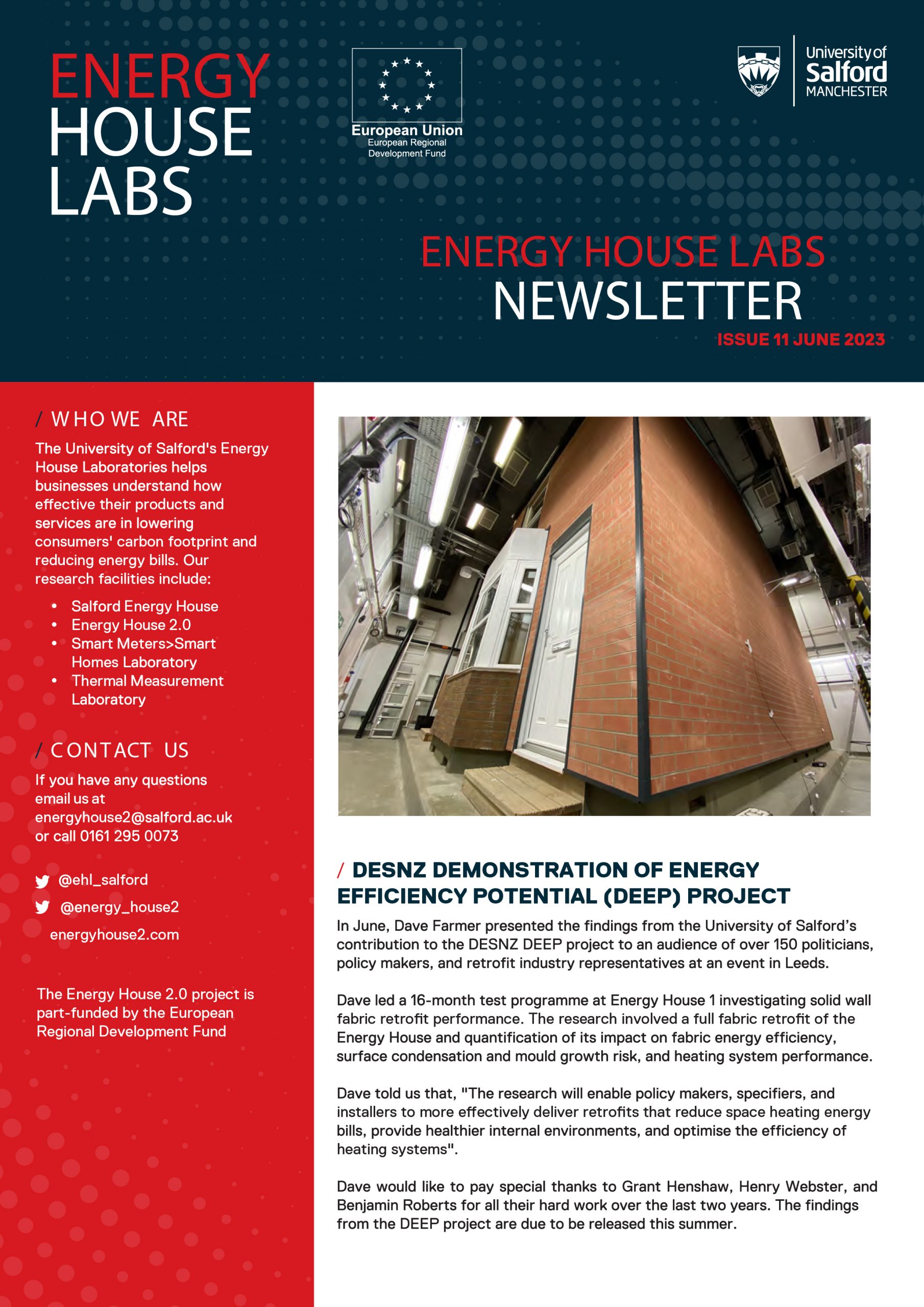 Newsletters Energy House Labs University of Salford