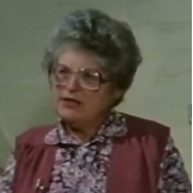 Dr Audrey Stuckes presenting for the Open University on BBC One in 1982
